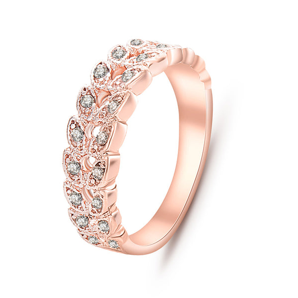 Top Quality  Rose Gold Color Austrian Crystals ring