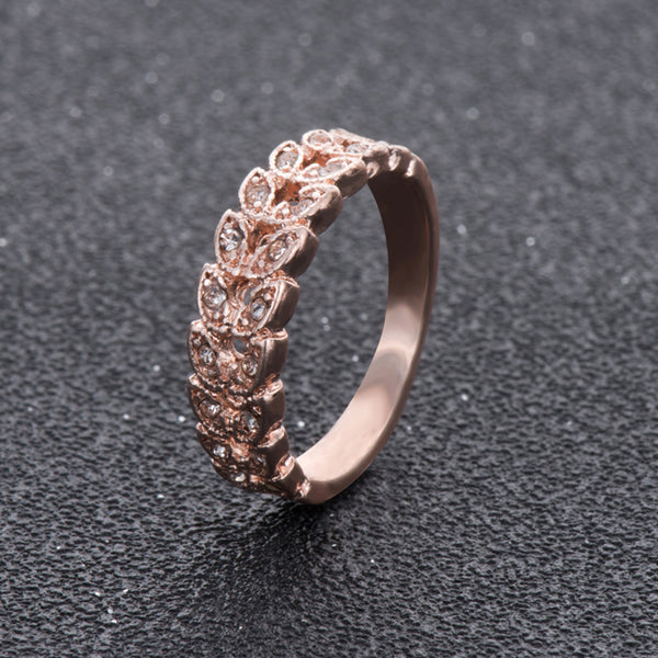 Top Quality  Rose Gold Color Austrian Crystals ring