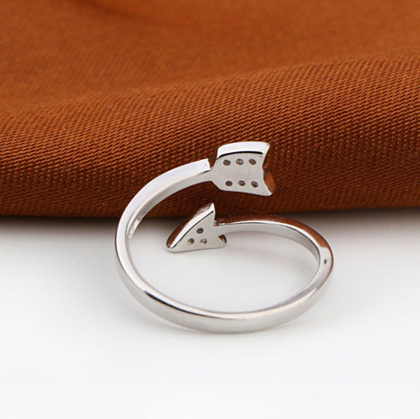 Silver Plated Arrow crystal rings for women