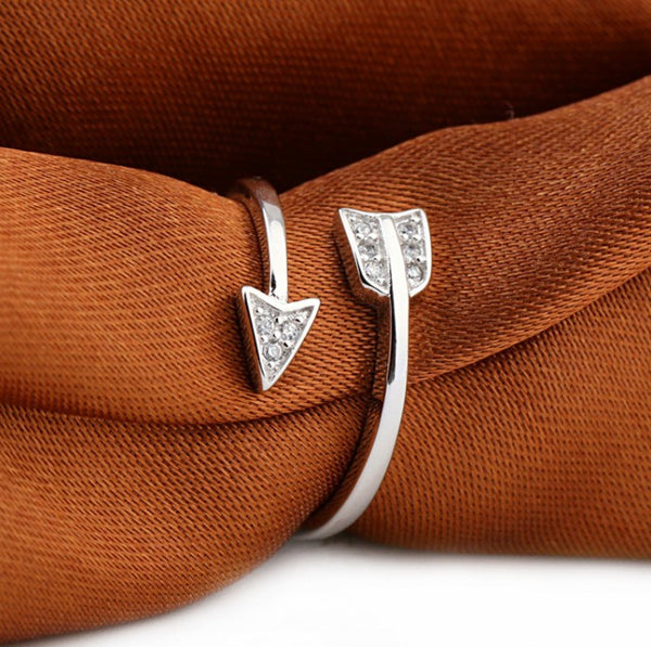 Silver Plated Arrow crystal rings for women