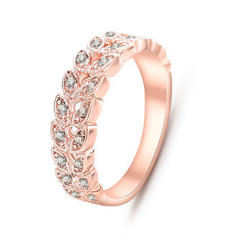 Top Quality  Rose Gold Color Austrian Crystals ring