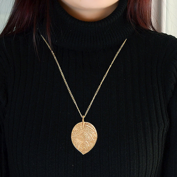 Womens' Charm Golden Leaf Pendant